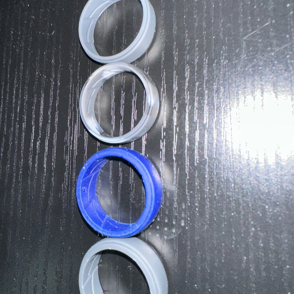 Set of Silicone Rings in Blue and Gray